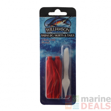Williamson Slow Jig Replacement Skirt Red White Qty 2