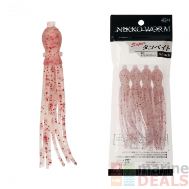 Nikko UV Soft Bait Octopus Skirt 114mm Qty 4 Red Glitter