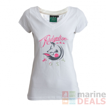 Ridgeline Foxy Womens V-Neck T-Shirt White 2XL