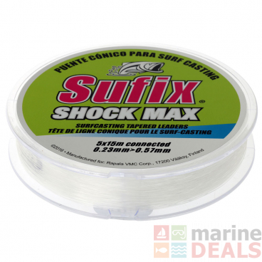 Sufix Shock Max Tapered Leader Clear 5x15m 0.23-0.57mm