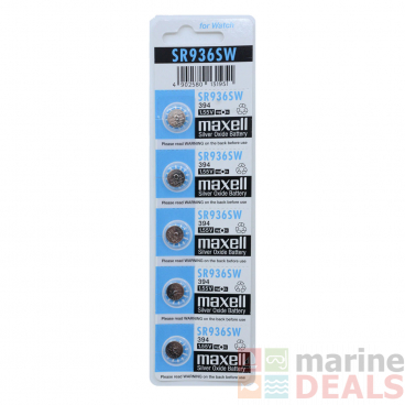 Maxell SR936SW Silver Oxide Button Cell Battery 5-Pack