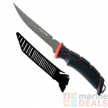 Ugly Stik Tuff Grip Serrated Knife with Sheath 18cm