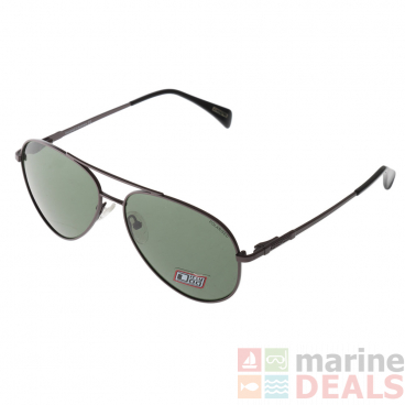 Dirty Dog Maverick Polarised Sunglasses Green with Gunmetal Frame