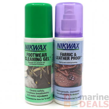 Nikwax Footwear Clean Gel and Fabric & Leather Spray Pack