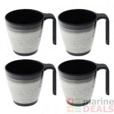 Granite Melamine Stacking Cup Set Grey Qty 4