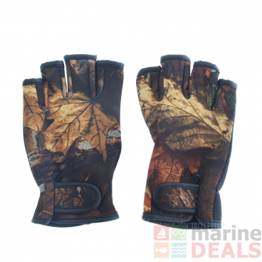 Outdoor Outfitters Neoprene Camo Fingerless Gloves M