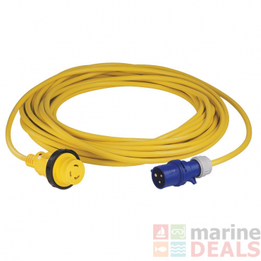 Marinco Cordset with European Plug 15m 16A 230V Yellow