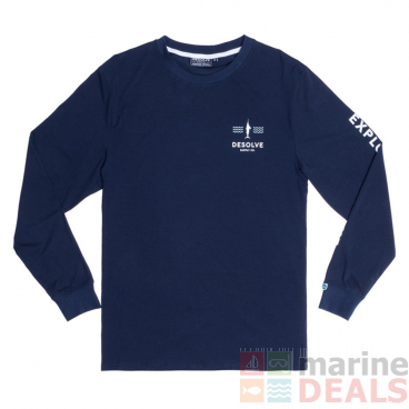 Desolve Marlin UPF50 Mens Long Sleeve Shirt Navy 2XL