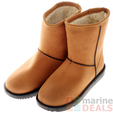Womens Waterproof Slipper Boots Tan
