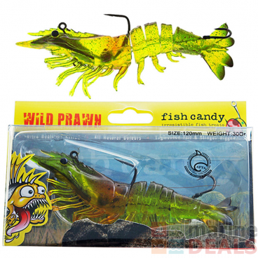 Fish Candy Wild Prawn Soft Bait 120mm Native Prawn