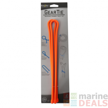 Nite Ize Gear Tie Reusable Rubber Twist Tie 60.9cm Bright Orange Qty 2