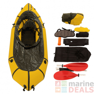 Adventure-XP Packraft Inflatable Kayak with Spray Deck 235cm Yellow