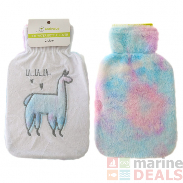 Real Value Hot Water Bottle Cover 2L Llama