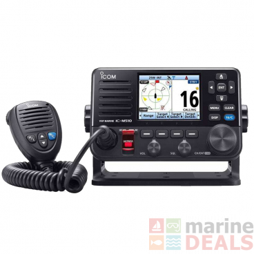 Icom IC-M510 Fixed Mount VHF/DSC Marine Transceiver with AIS/NMEA Rear Mic
