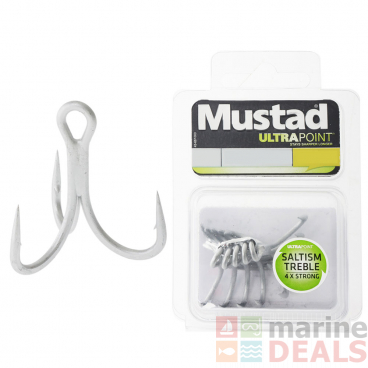 Mustad 36330NP-DS UltraPoint Saltism Inline Treble Hooks 2/0 Qty 5