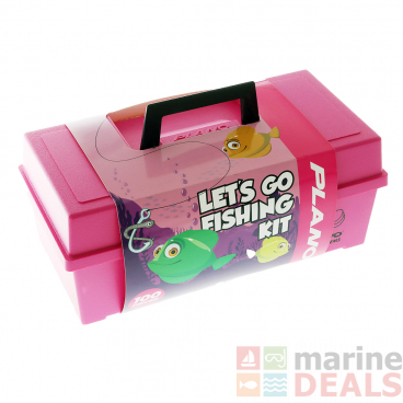 Plano 100-Piece Kids Fishing Tackle Kit Pink