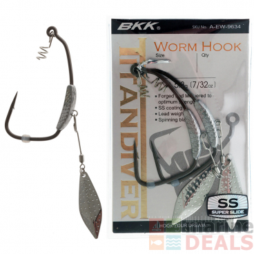 BKK Titan Diver Worm Hooks 3/0 Qty 2