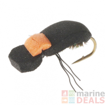 Manic Tackle Project Black Foam Beetle Dry Fly #14