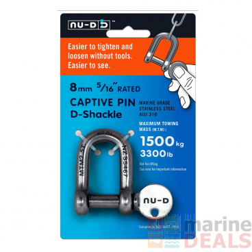 Nu-D Stainless Steel D-Shackle 8mm