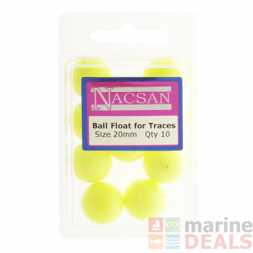 Nacsan Ball Floats Yellow 20mm Qty 10