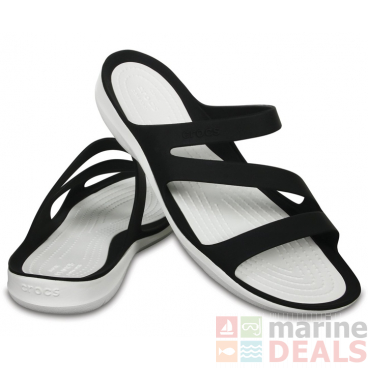 Crocs Womens Swiftwater Sandals Black/White