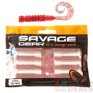 Savage Gear Pro Grub Soft Bait 6.5cm Junebug Pumpkin Qty 8