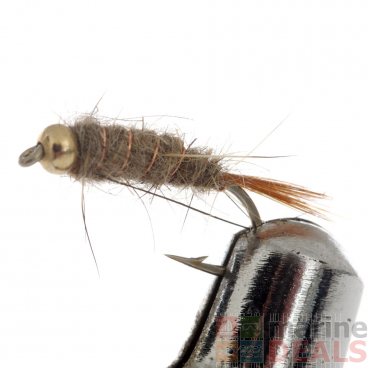Black Magic Goldbead Hare and Copper Trout Fly Size B12 Qty 1