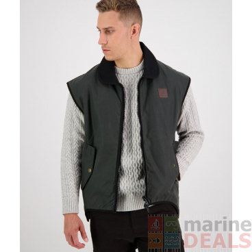 Swanndri Mens Foxton Oilskin Vest with Wool Lining