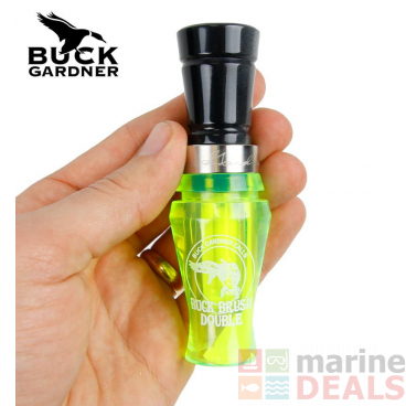 Buck Gardner Acrylic Buck Brush Double Reed Duck Call Fluro Green/Black