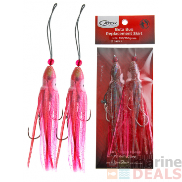 Catch Beta Bug Replacement Assist Rigs 125mm Brown/Pink Qty 2