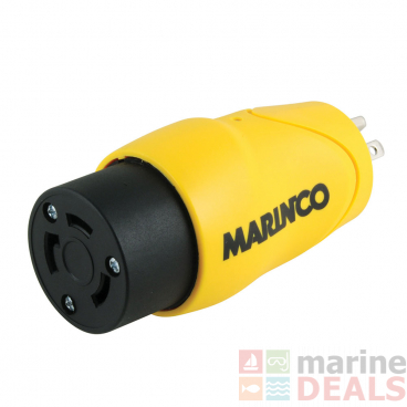Marinco Straight Adapter 15A 125V Male To 30A 125V Female