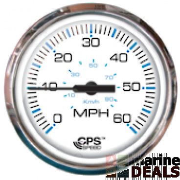 Faria GPS Speedo Chesapeake White Gauge 60mph With 4in Analogue