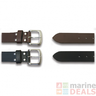 Taurus 38mm Leather Belt Sewn Edge H/D Buckle Black