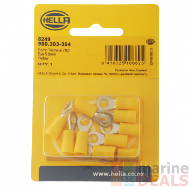 Hella Marine Eye Crimp Terminal Yellow for 5-6mm Cables