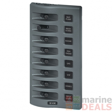 Blue Sea WeatherDeck Waterproof Switch Panel 8-Position 12/24V