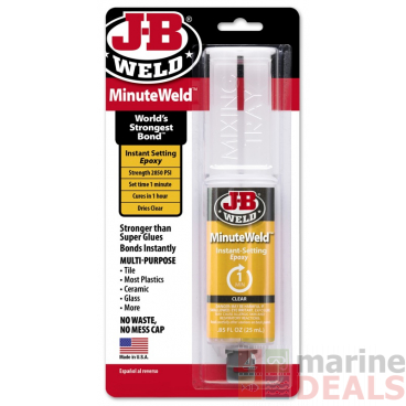 J-B Weld MinuteWeld Clear Epoxy Syringe 25ml