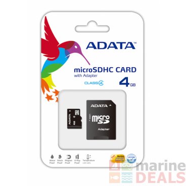 ADATA microSDHC Class 4 4GB Memory Card with Adapter