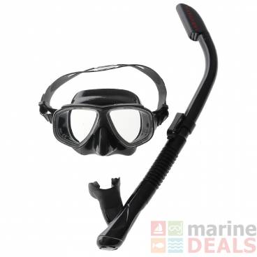 TUSA Splendive Premium Adult Mask and Snorkel Combo Black/Black