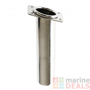 Manta Stainless Steel Rod Holder with Rolled Top Pair - Angled and Offset