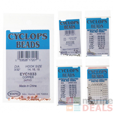 Cyclops Brass Beads for Fly Tying 3/32in Qty 24