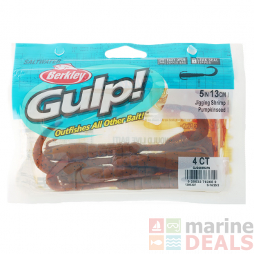 Berkley Gulp Saltwater Jigging Shrimp Soft Bait 13cm Qty 4 Pumpkinseed