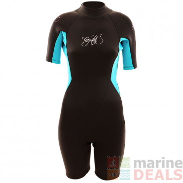 Crystal Superstretch Womens Springsuit Wetsuit 2mm Black Aqua Size 10