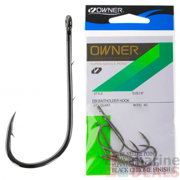 Owner Ebi Baitholder Hooks Black 2/0 Qty 5