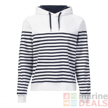 Musto Marina Stripe Womens Hoodie White/Navy