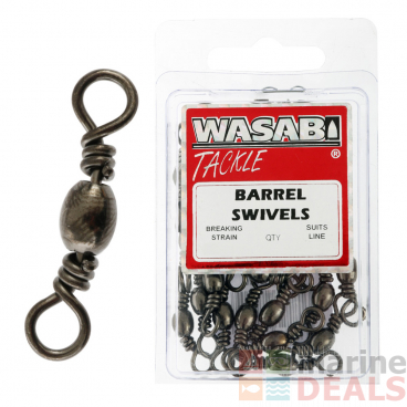 Wasabi Tackle Black Barrel Swivel Bulk Pack