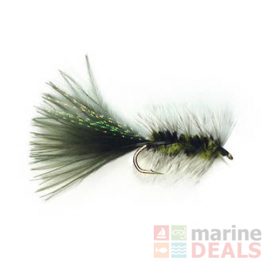 Black Magic Woolly Bugger Trout Fly Black Size B08 Qty 1