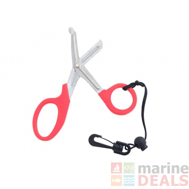Heavy Duty Scissors with Snap Clip Red