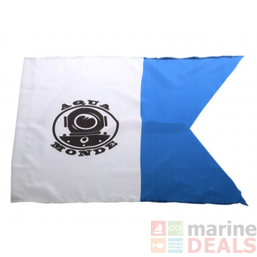 AquaMonde Blue/White Dive Flag with Attachment String 60x60cm