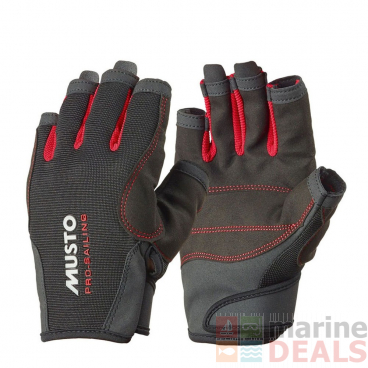 Musto Essential Sailing Short Finger Gloves Red Black Size XL