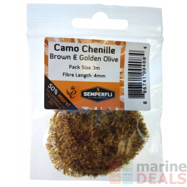 Semperfli Camo Chenille Small 4mm Brown and Golden Olive